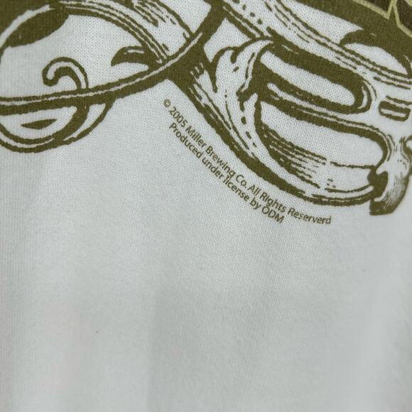 Vintage y2k Men's White Green Jerzees Miller High Life Crewneck Sweatshirt 3XL - Picture 3 of 6